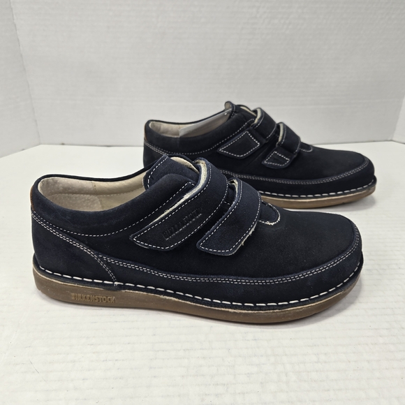 Birkenstock Unisex Tyler Oxford Velcro Closure Blue Suede Shoes EU 39 US W8 M6 - Picture 2 of 12